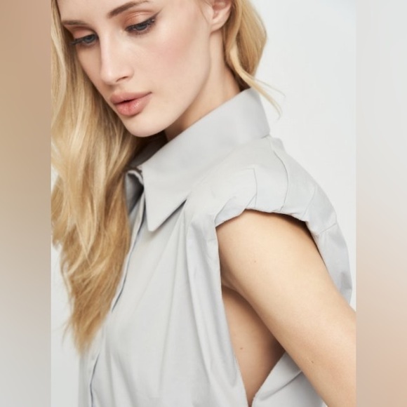 ZARA Limited Edition Sleeveless Shoulder Pad Shirt, Size M 4043/260 - Picture 7 of 11